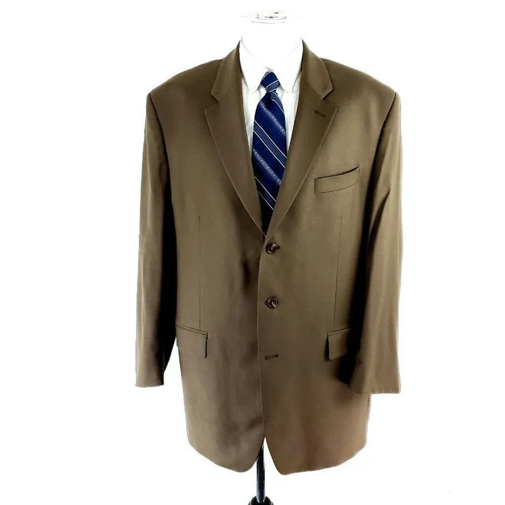 Lauren Ralph Lauren Wool Cashmere 3 Button Blazer 44L Or Slim Fit 46L Dark Beige